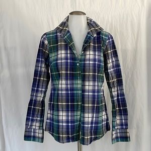 Blue & Green Plaid Button Down